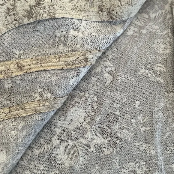 J JILL XL VTG Jacquard Hemp Cotton Button Front Collared Jacket • Ivory Beige - Picture 9 of 12